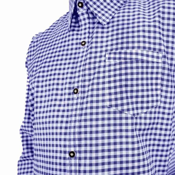 Authentic Bavarian Blue Check Shirt | Oktoberfest Costume | German Classic - Picture 4 of 9